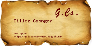 Gilicz Csongor névjegykártya